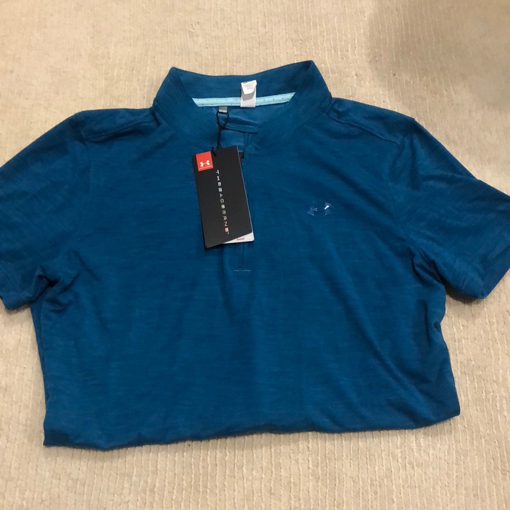 Blue threadborne under Armour golf shirt